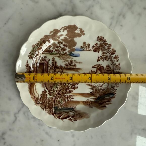 Ridgway Staffordshire Coaching Days Plate Vintage Brown Transferware 7.5” - Picture 9 of 9